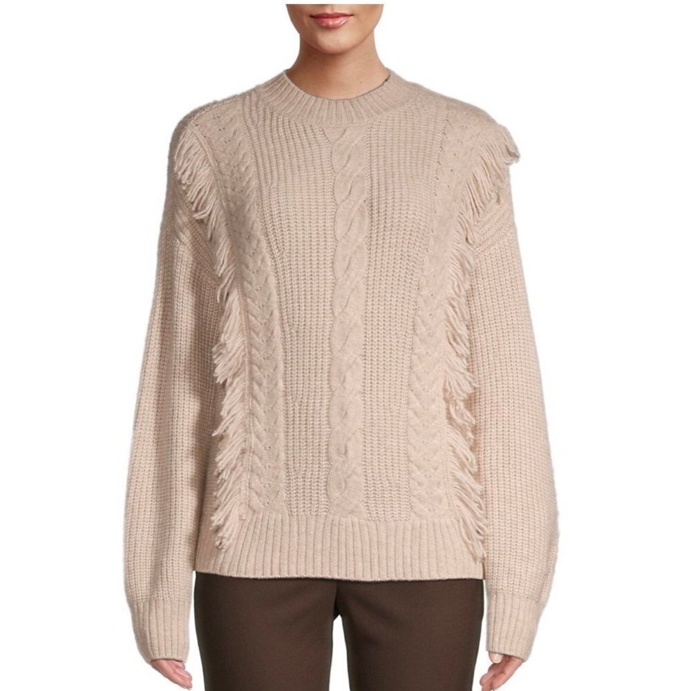 NWT Design 365 Cable-Knit Dropped-Shoulder Sweater